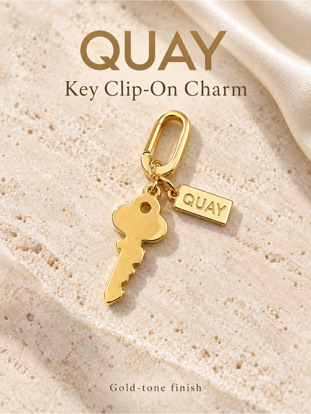 QUAY Gold-Tone Key Clip-On Charm